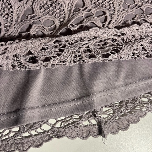 She + Sky- Floral Laced Dusty Purple Dress-  S - Picture 6 of 10